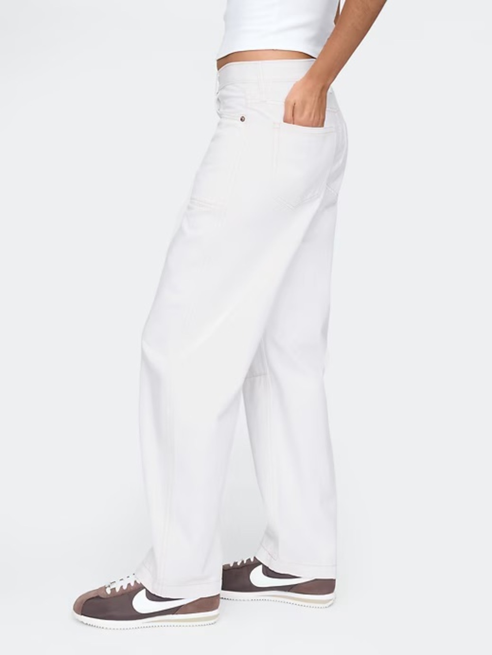 GAP High Rise Barrel jeans in off white- 0P - Picture 9 of 11